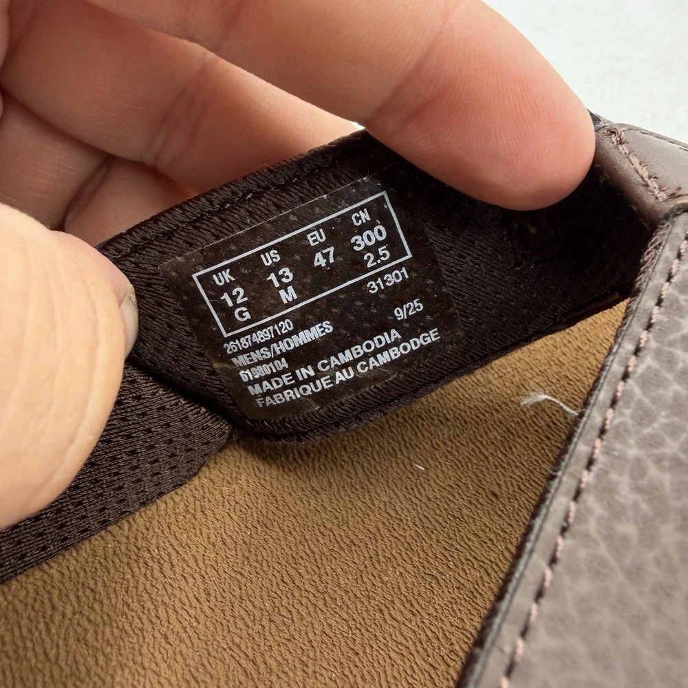 Clarks Cloudsteppers Breeze Flip Flops Mens Sz 13 M Brown Leather Thong Sandals